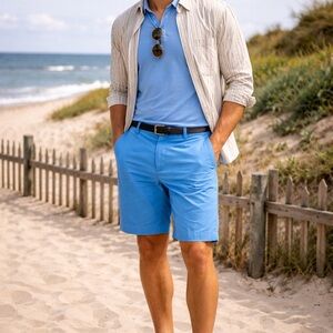 Brooks Brothers Blue Chino Shorts W34 Men’s Lightweight Cotton